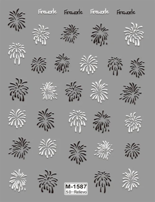 5D Embossed Nail Art Stickers Decals Self-Adhesive Nail Supplies Nail