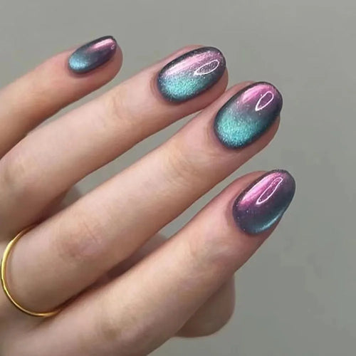24pcs Short Square Press On  Nails Set