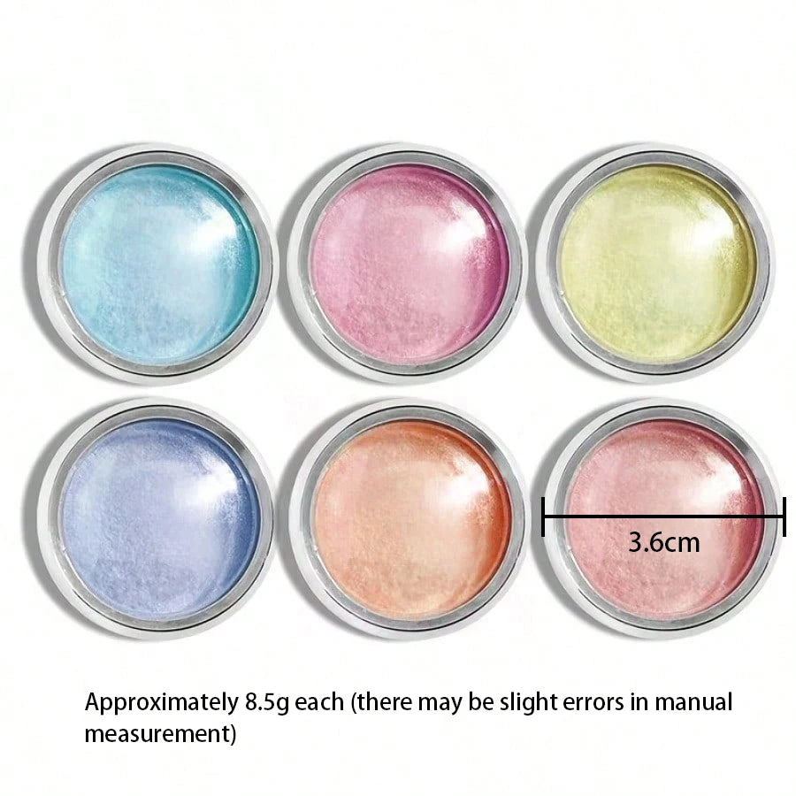 Aurora Holographic Nail Powder – Chameleon Mirror Chrome Pigments (6pcs)