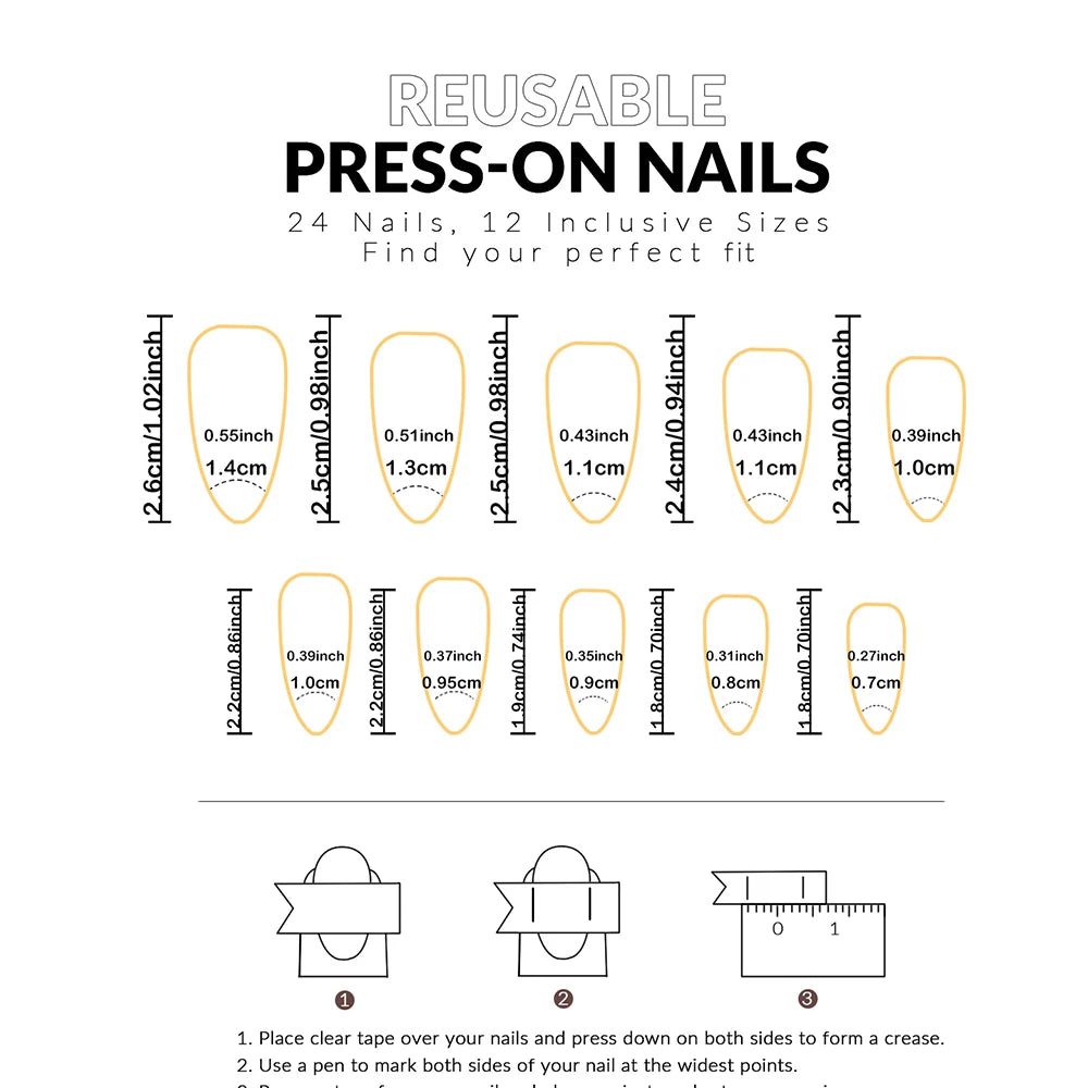 24pcs Long Stiletto Press On Nails – Elegant Wearable Tips