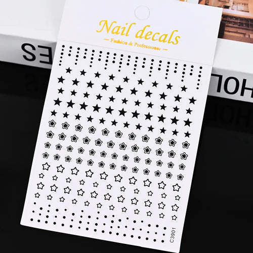 3D Gold Sun, Moon & Star Bronzing Nail Art Sticker – Celestial Design Stickers