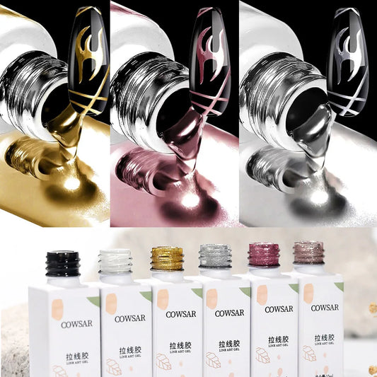 Metallic Painting Gel Liner Nail Art 3D Mirror Chrome Effect Gel