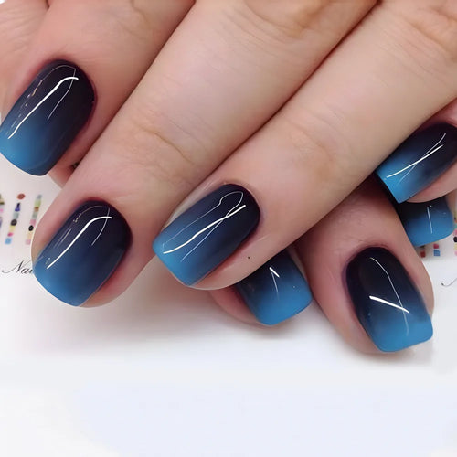 24pcs Short Square Press On  Nails Set