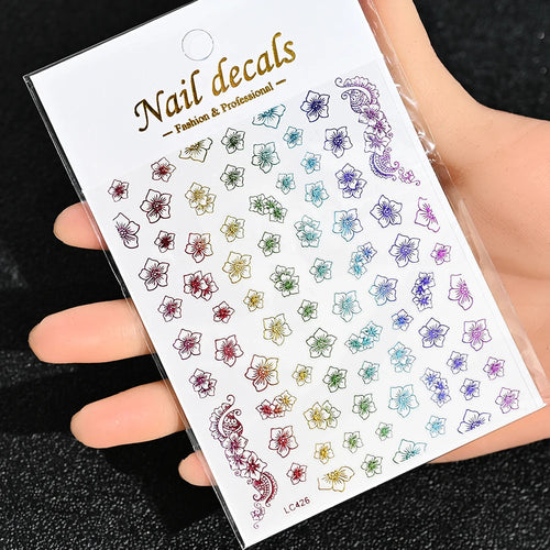 3D Gold Sun, Moon & Star Bronzing Nail Art Sticker – Celestial Design Stickers