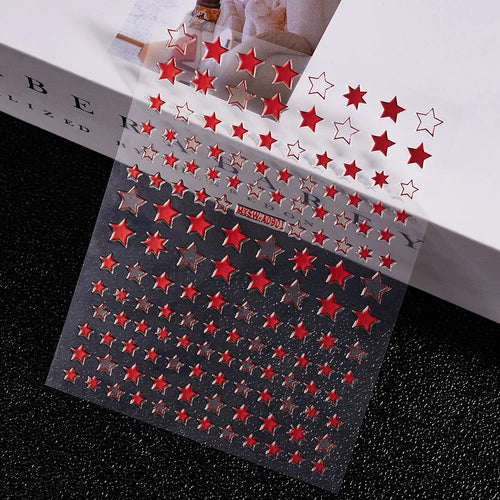 3D Gold Sun, Moon & Star Bronzing Nail Art Sticker – Celestial Design Stickers