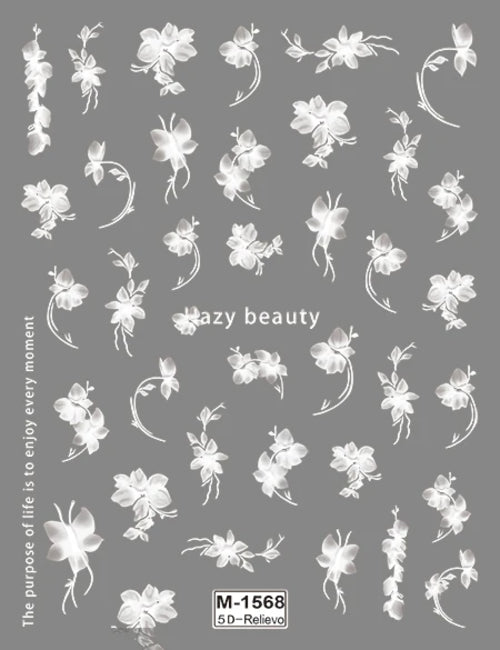 5D Embossed Nail Art Stickers Decals Self-Adhesive Nail Supplies Nail