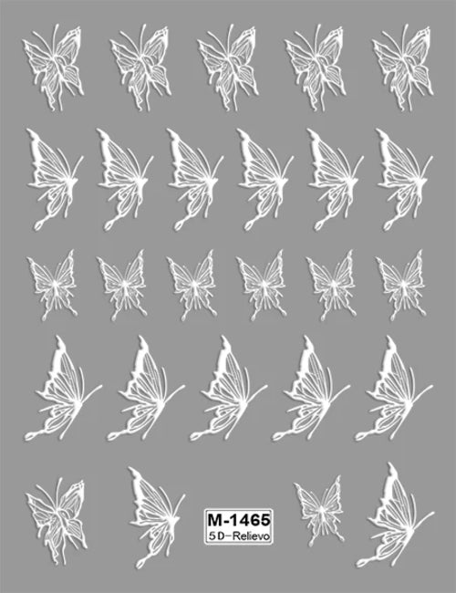 5D Embossed Nail Art Stickers Decals Self-Adhesive Nail Supplies Nail