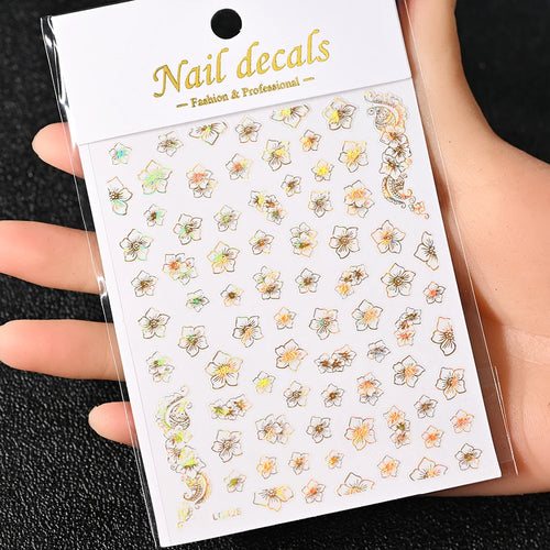 3D Gold Sun, Moon & Star Bronzing Nail Art Sticker – Celestial Design Stickers