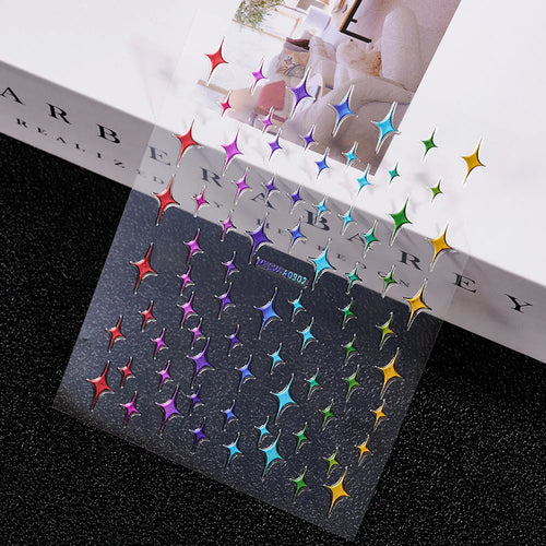 3D Gold Sun, Moon & Star Bronzing Nail Art Sticker – Celestial Design Stickers