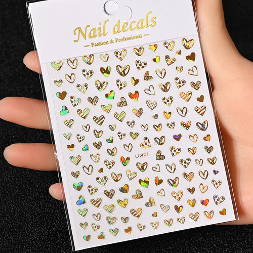 3D Gold Sun, Moon & Star Bronzing Nail Art Sticker – Celestial Design Stickers