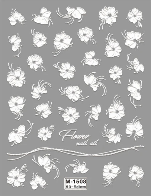 5D Embossed Nail Art Stickers Decals Self-Adhesive Nail Supplies Nail