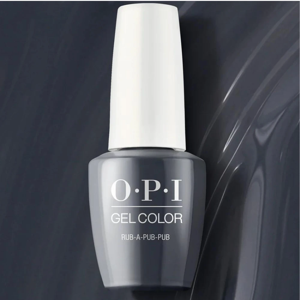 OPI Gel Nail Polish - GCU18 - Rub-a-Pub-Pub .5 oz - OPI Raises the ‘bar’ with a cool mix of coal and gray gel nail polish.