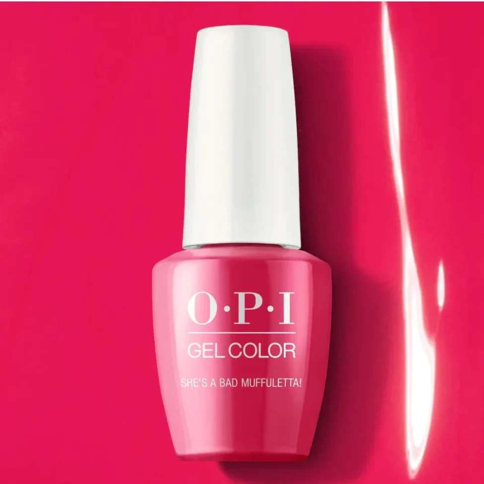 OPI Gel Nail Polish - .25 oz - She's a Bad Muffuletta - GCN56A - Don’t mess with this hot red crème gel nail polish!