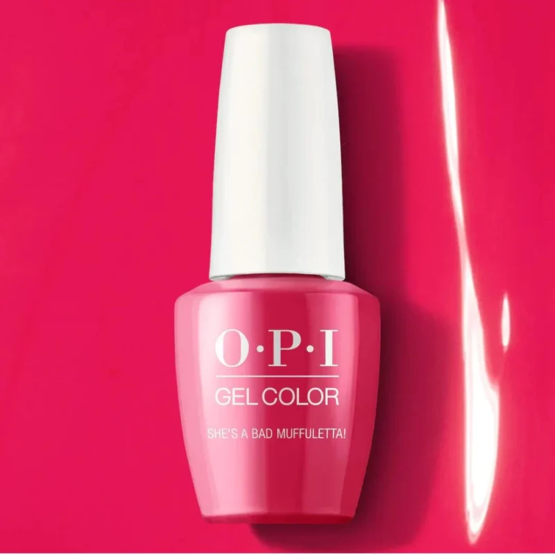 OPI Gel Nail Polish - .25 oz - She's a Bad Muffuletta - GCN56A - Don’t mess with this hot red crème gel nail polish!