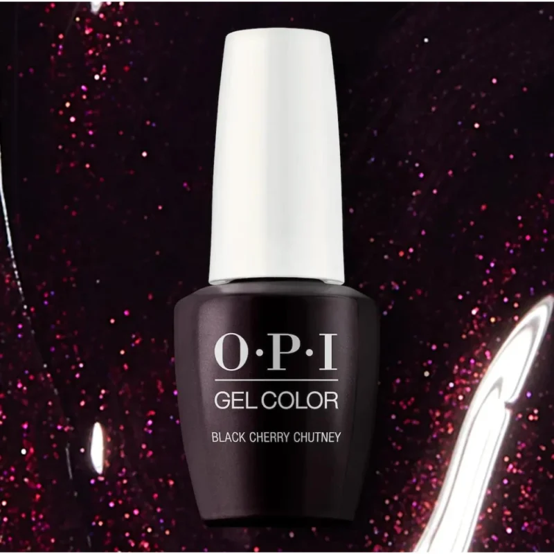 OPI Gel Nail Polish - GCI43 - OPI Black Cherry Chutney - .5 oz - Deliciously dark black-red gel nail polish.