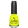 China Glaze Nail Polish .5 oz - Celtic Sun (Neon Yellow) - This baby is BRIGHT! Bright neon matte yellow creme nail color. Use a white base coat for maximum impact.