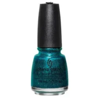 China Glaze Nail Polish .5 oz - Give Me The Green Light! - So sparkly, shimmery blue, green. Micro glitter shine, cosmic dimensions.