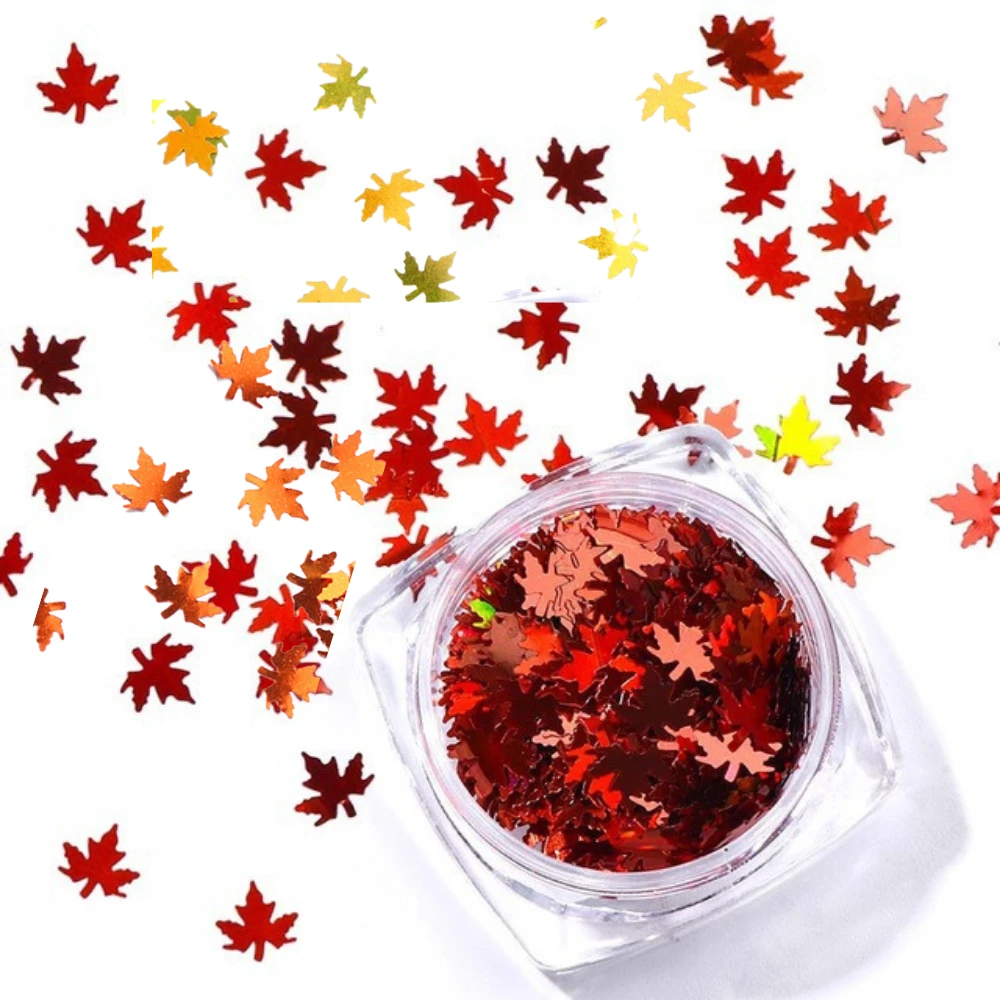 Fall Nail Sequins - Maple Leaves