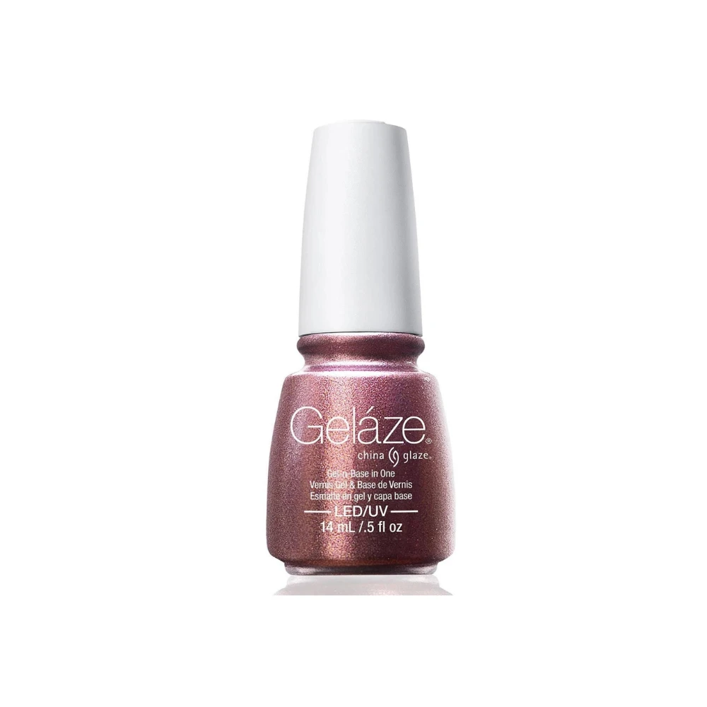 China Glaze Gel Nail Polish .5 oz - Strike Up A Cosmos - This pink, rose gold shimmer color is sure to make you sparkle and shine.