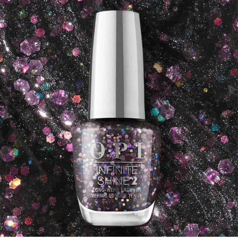 Black Glitter Nail Polish - OPI Infinite Shine 2 - Hot & Coaled - Clearance Sale $3.99