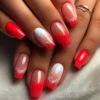 Neon Red Nail Design