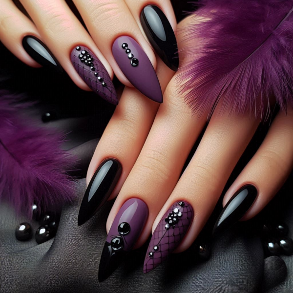 Halloween Nail Designs - Deep Purple