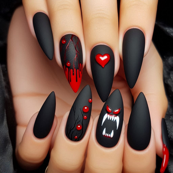 Halloween Nails - Dark and Moody Vibes - Vampire Nails