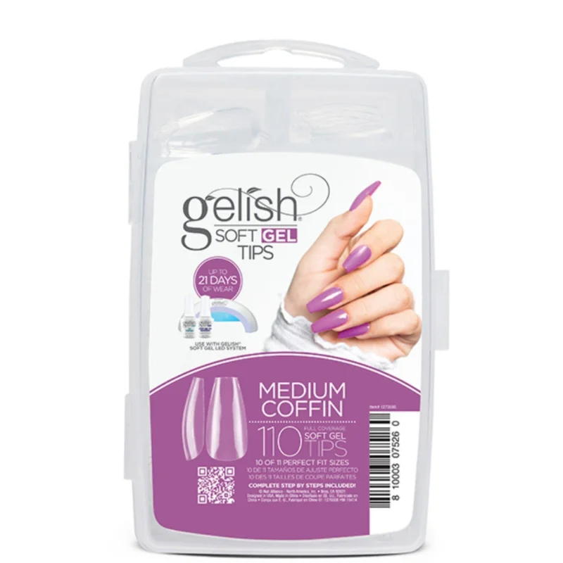 Image of Gelish - Soft Gel Tips - 110 ct. - Medium Coffin